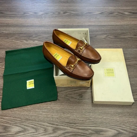 NEW Daniele Lepori Walnut Tan Horse Bit Loafers 8.5 M Home main image 2